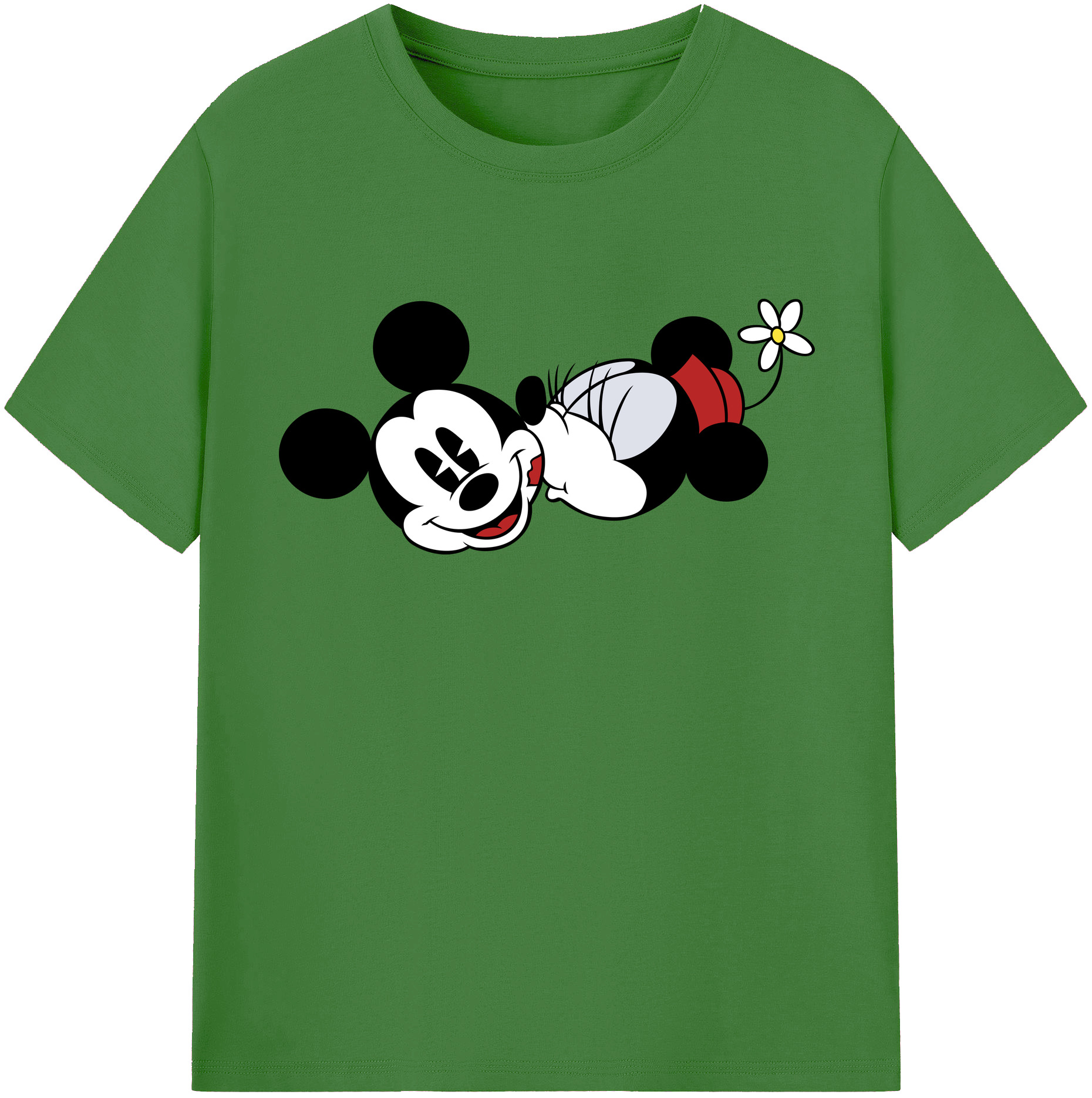 （画像用） ミッキーマウス Mickey Mouse レディースカジュアルプリントTシャツ（綿100％）